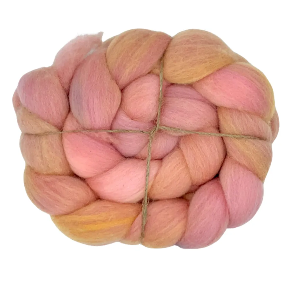 100% Polworth Wool Roving 4oz: Rhododendron