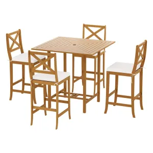 5 Piece Acacia Wood Outdoor Bar Set