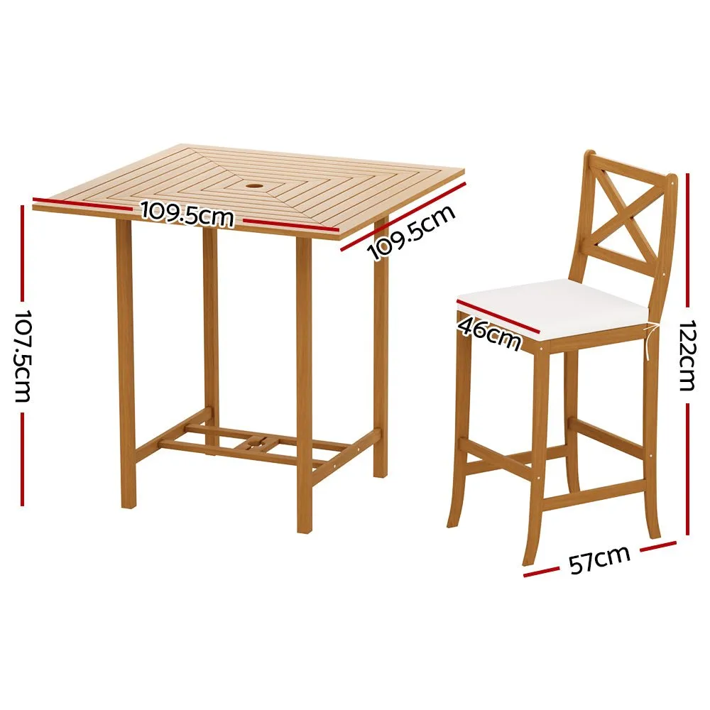 5 Piece Acacia Wood Outdoor Bar Set