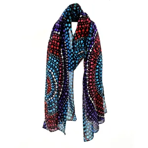 Aboriginal Art Organic Cotton Summer Scarf by Olivia Wilson