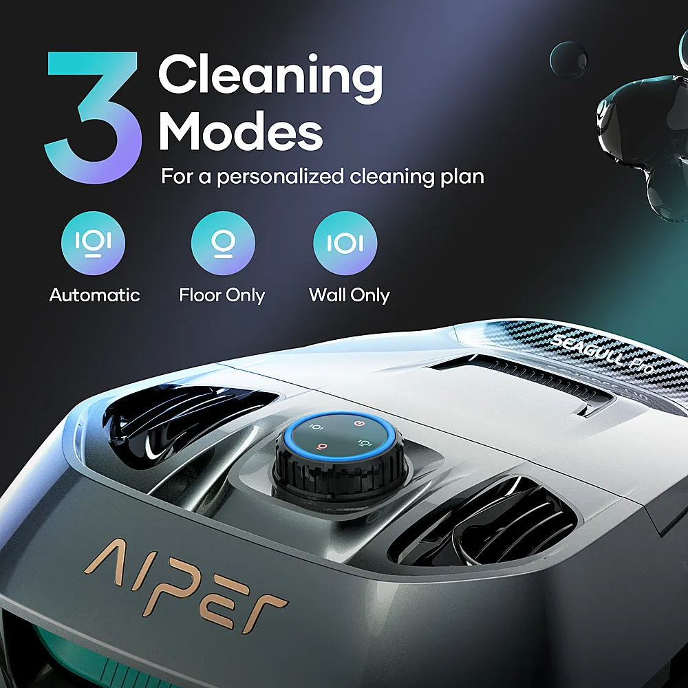 Aiper - SG 800B for Above Ground Pools 850sq.ft, 22GPM Suction Power Cordless Robotic - Gray