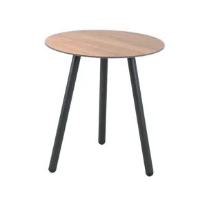 Alta Round Charcoal Woodgrain Side Table