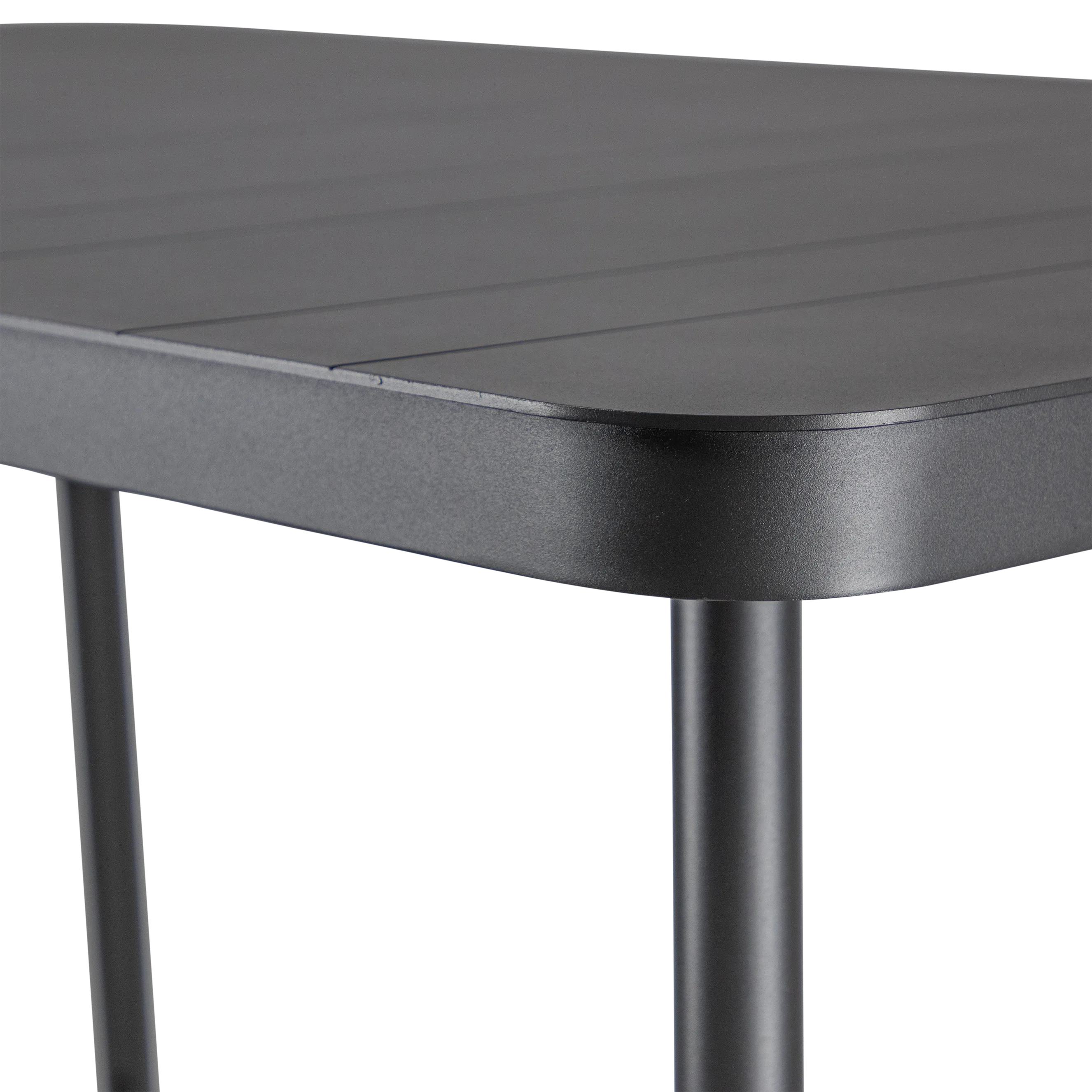 Amalfi Rectangle Bar Table in Gunmetal Aluminium