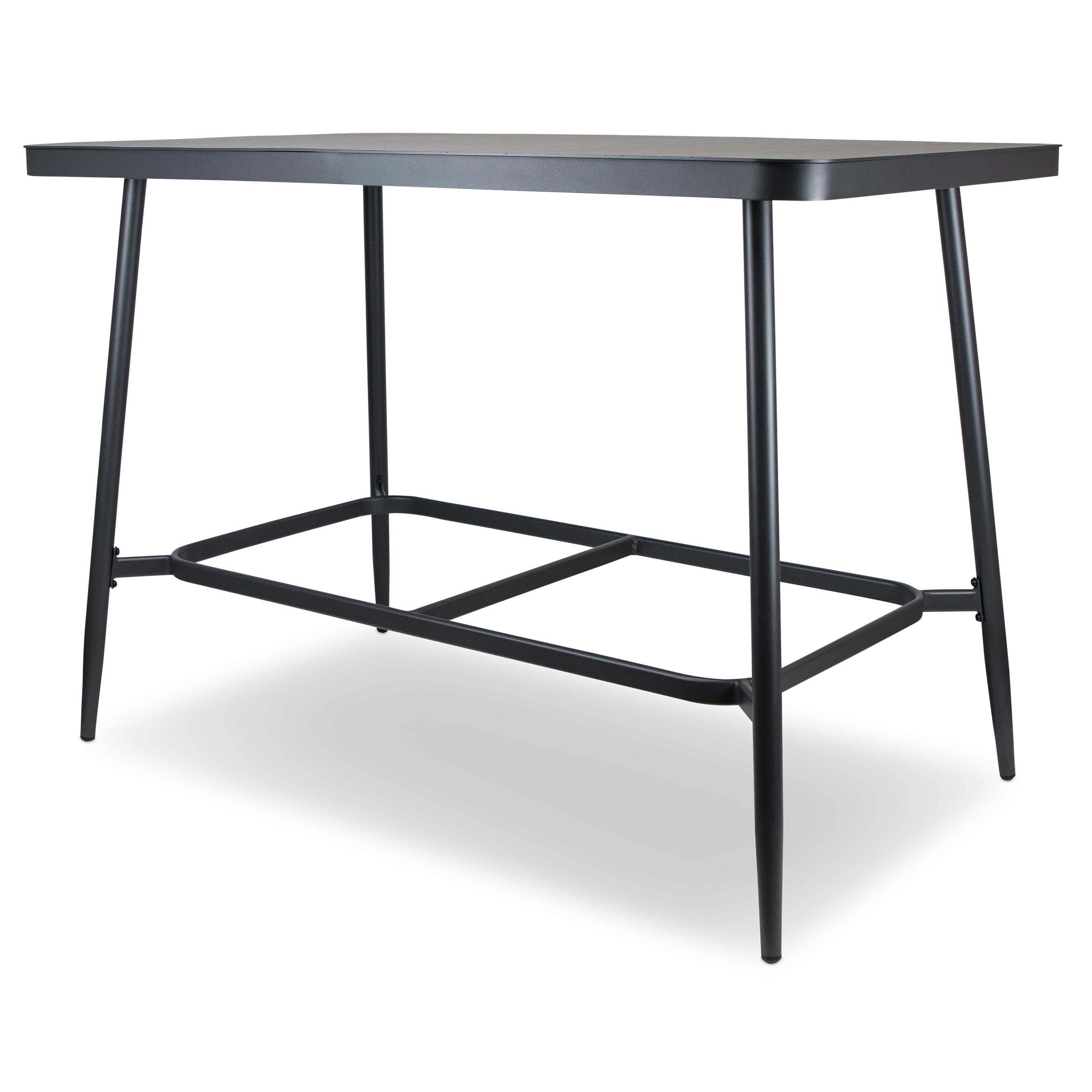 Amalfi Rectangle Bar Table in Gunmetal Aluminium