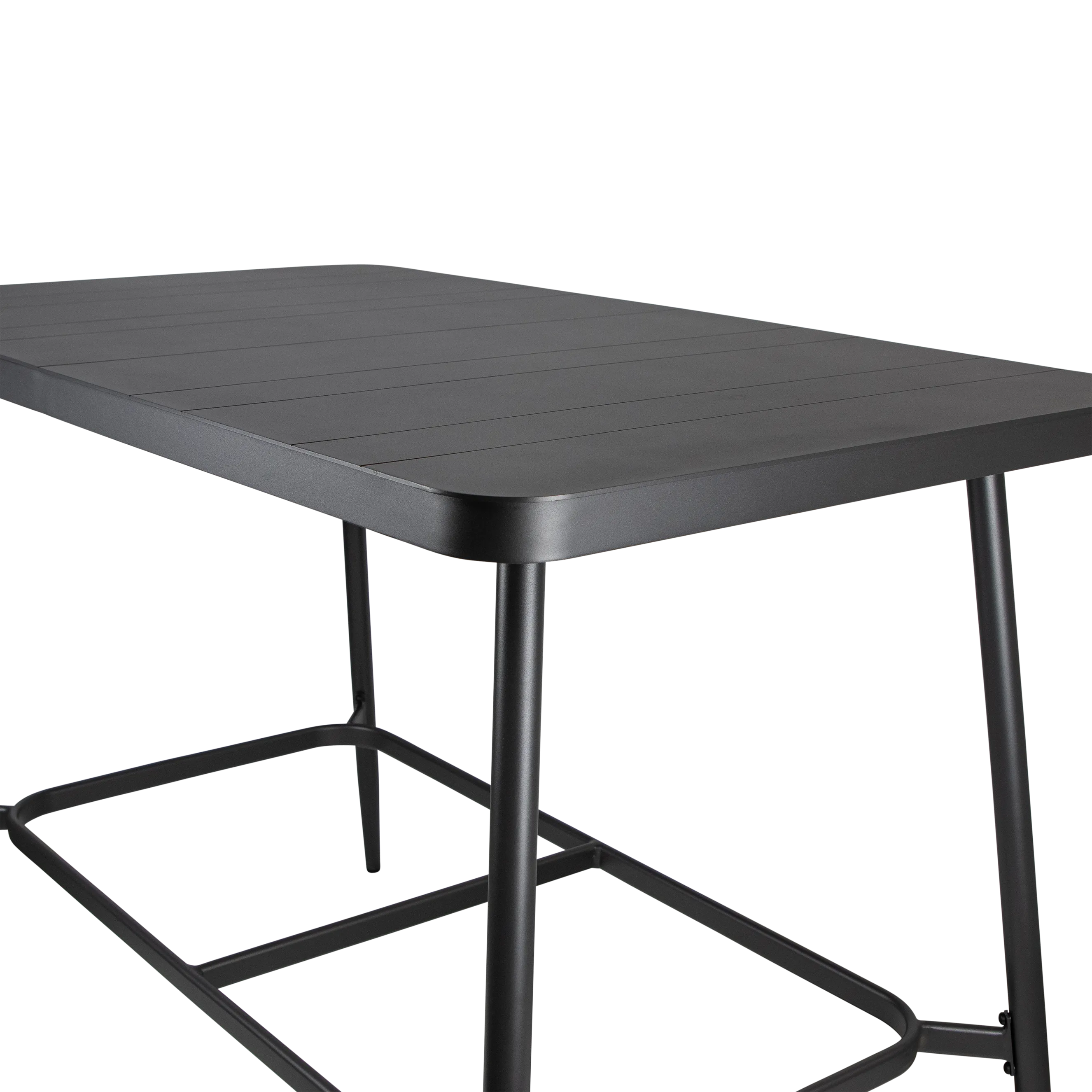 Amalfi Rectangle Bar Table in Gunmetal Aluminium