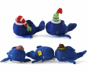 Blue Whale Ornaments- Set Of 6