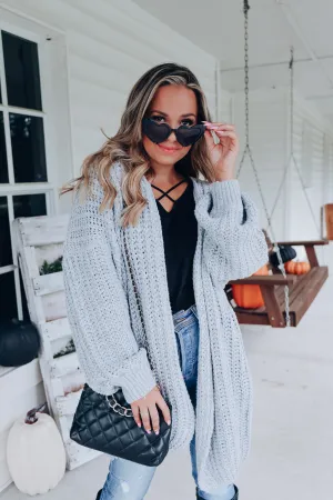 Embracing The Elements Knit Cardigan - Grey