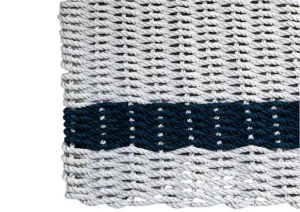 Fog Gray Navy Stripe Rope Doormat