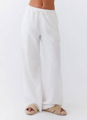 Fresh Face Linen Pants - White