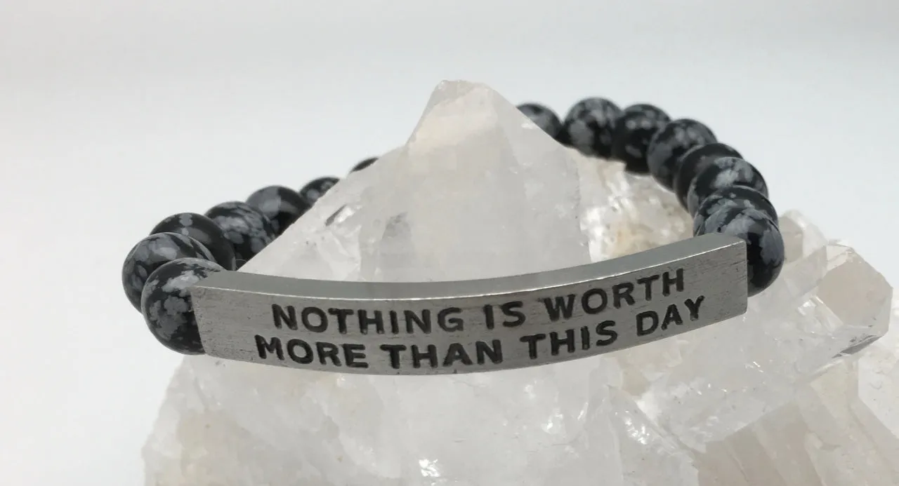 IamTra Semiprecious Affirmation Quote Mala Bracelets