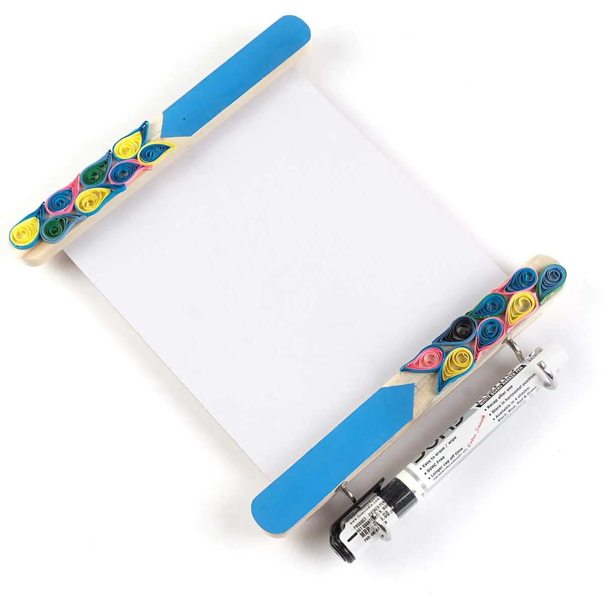 IVEI Utility Fridge Magnet with a Dry Erase Board - Budget Gifts - Unique Ideas - whiteboard (Paper Quilling, Blue)