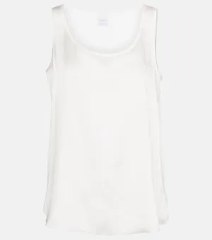 Leisure Pan Stretch Silk Tank Top MAX MARA, White