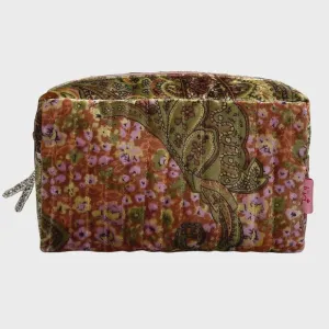 Lua Embossed Velvet Cosmetic Purse Copper