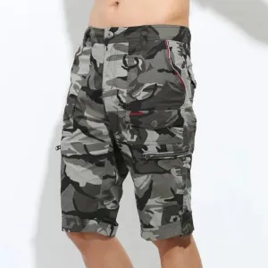 Military Cargo Camouflage Knee Length Shorts