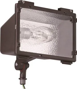 Monument Floodlight With Adjustable Knuckle Aluminum Housing Bronze 1 100-Watt Metal Halide Lamp (Included)