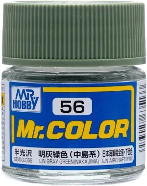 Mr. Hobby C56 Mr. Color Semi Gloss IJN Gray Green (Nakajima) Lacquer Paint 10ml