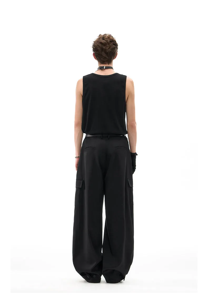 Oversized pleated casual pants