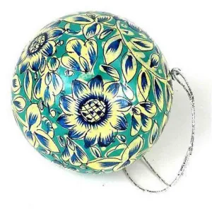 Papier Mache Ball Ornament 2.5 inch Seafoam CFM