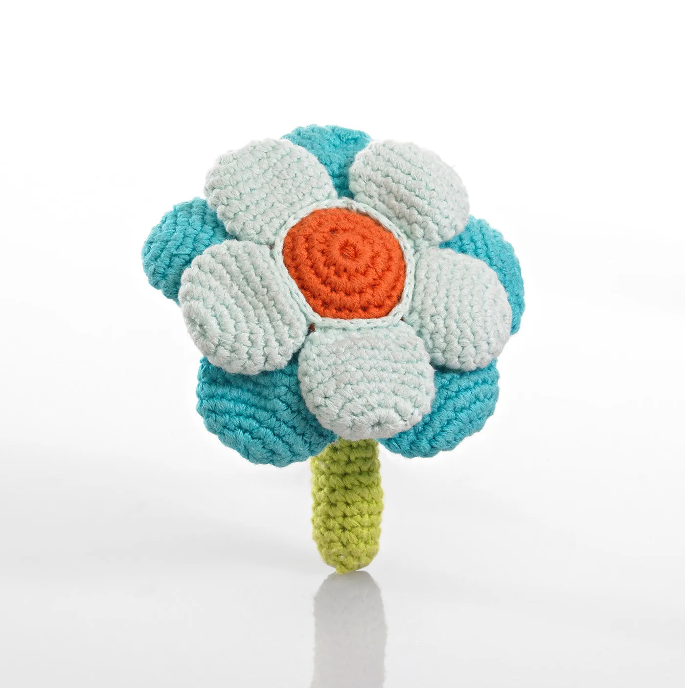 Pebble Flower Rattle - Turquoise