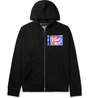 Puerto Rico Red Blue Flag Zip Up Hoodie Hoody