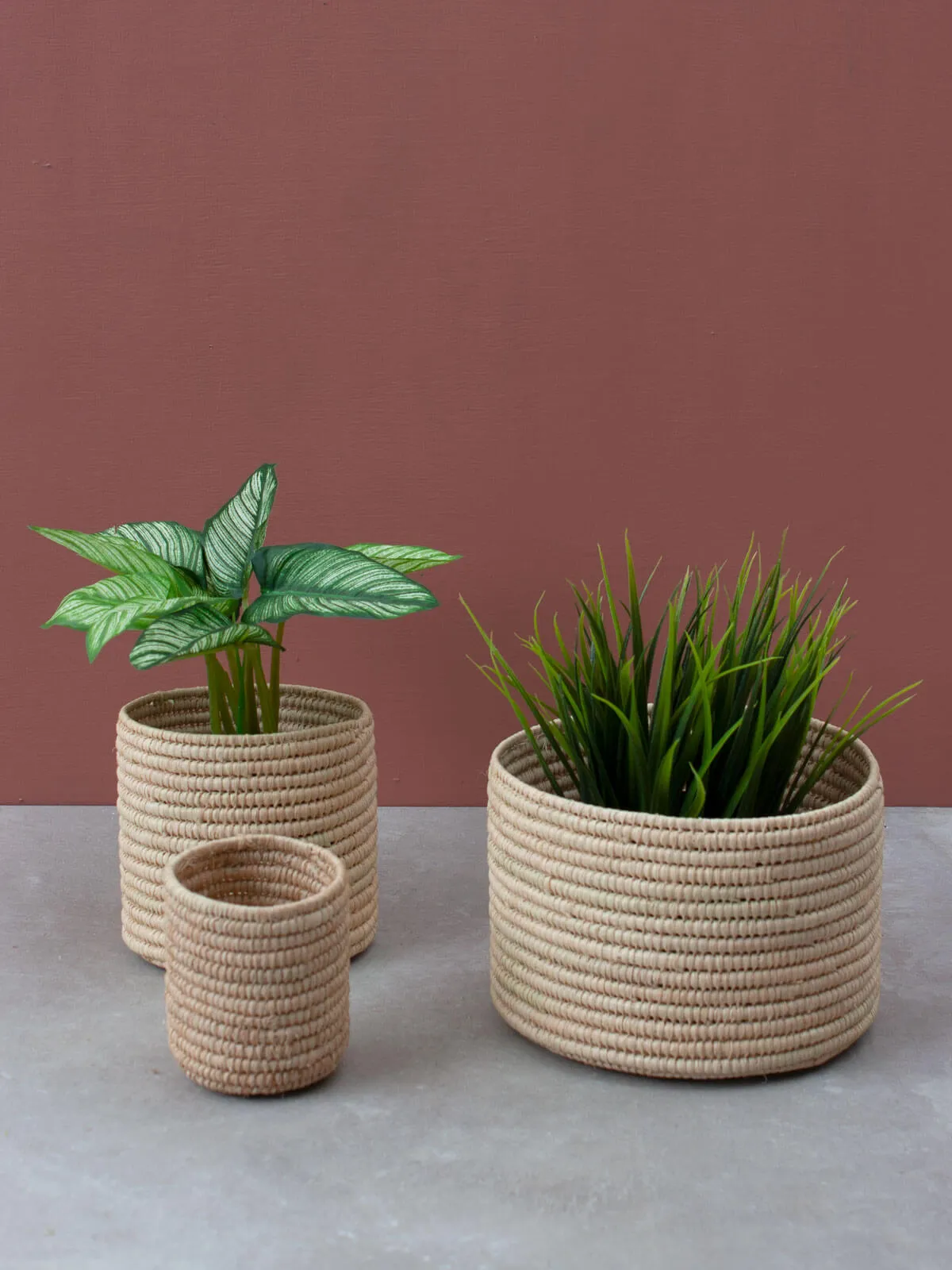 Raffia Storage Pots, Natural