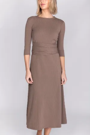 SARAH DRESS 3/4 SLEEVES (MOCHA)