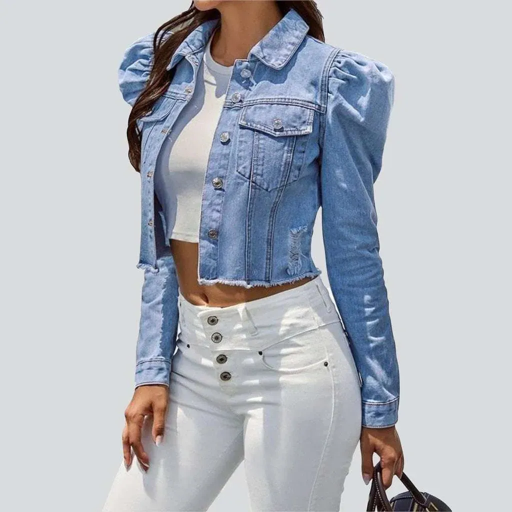 Short women's jeans jacket