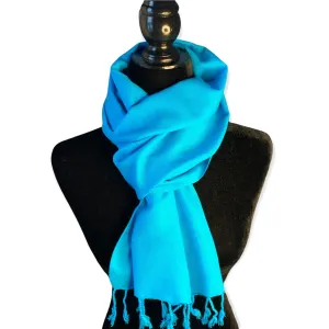 Small Solid Handwoven Scarf - Turquoise