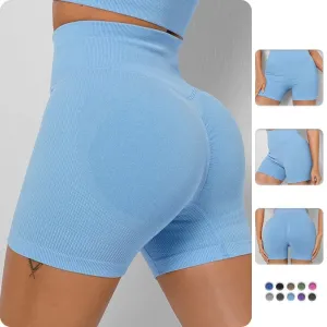 Summer new sports Yoga Sexy Shorts Solid color Seamless High waist Breathable Peach Hip Women's Gym Essential Hip-lifting pants