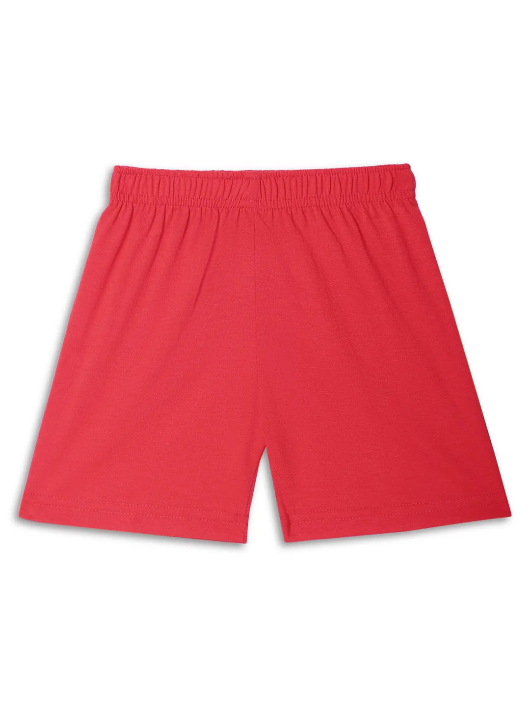 Vimal Jonney Printed  Red Regular Fit Cotton blended Shorts For Kids