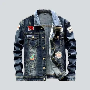 Vintage denim jacket with patches