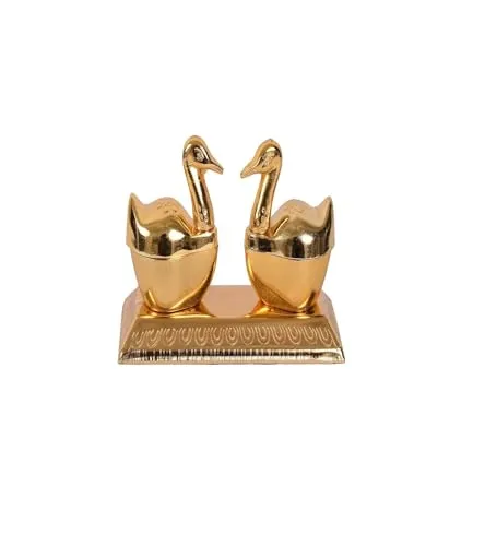 VOIDROP Metal Pair of Duck Showpiece Chopda | Brass Pair of Swan Statue Showpiece for Home Decor and Gift Purposes (Duck)