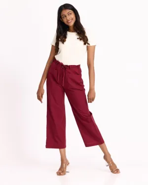 Women Flare Pants - Maroon